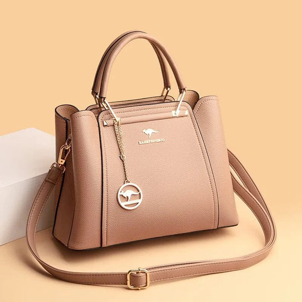 Modern Elegance: Large Capacity Shoulder PU Leather Tote Handbag - Fashionable Bags for Ladies
