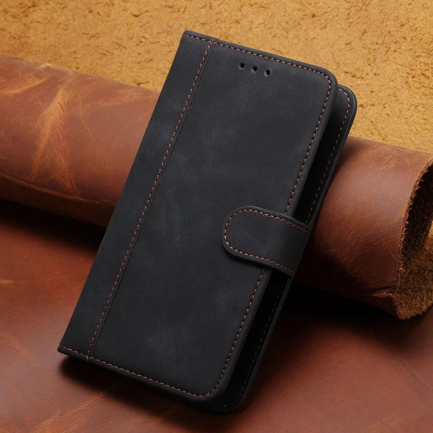 Secure Style Upgrade: Magnetic Flip Wallet with Credit Card Holder for Universal Smartphones