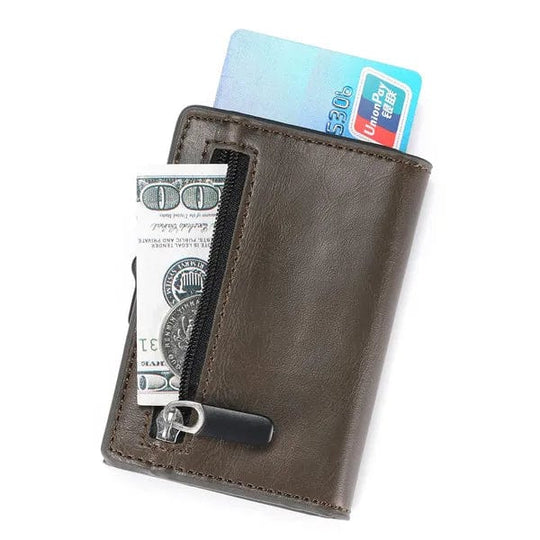 Streamlined Security: Smart Credit Card Holder in Carbon Fiber Wallet with Coin Purse