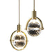 Small Globe Hanging Ceiling Light - LED Pendant Fixture with Cracked Glass Shade