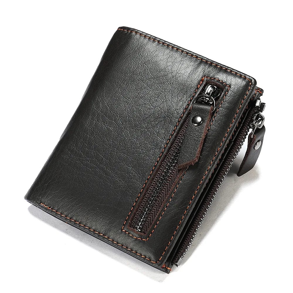 Secure Style: Men's RFID Bifold Card Holder Wallet in Genuine Leather