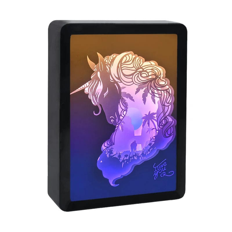 Duality Illuminated: Devil and Angel 3D Paper Craft Light Box - Unique Gifts & Crafts