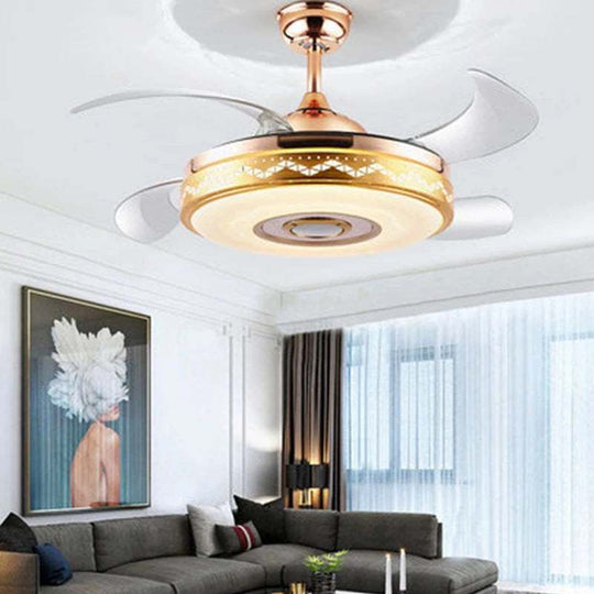 Enchanting Elegance: 42'' Blades Fan Chandelier - Remote Control Fan Lighting for Dining Room Ambiance