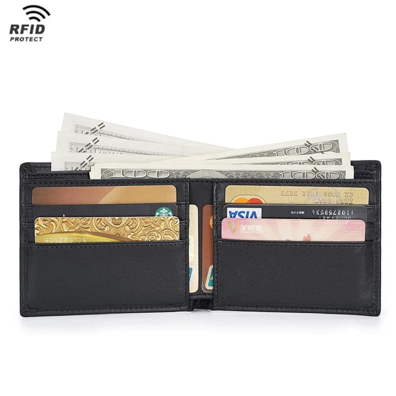 Modern Security, Classic Appeal: Genuine Leather Bifold Wallet for the Fashion-Forward Man