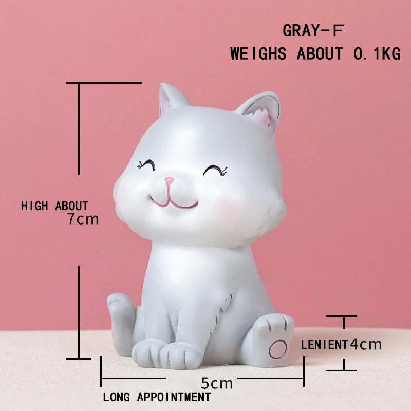 Resin Kawaii Kitten, A Unique Gift for Office or Kids' Room Decor