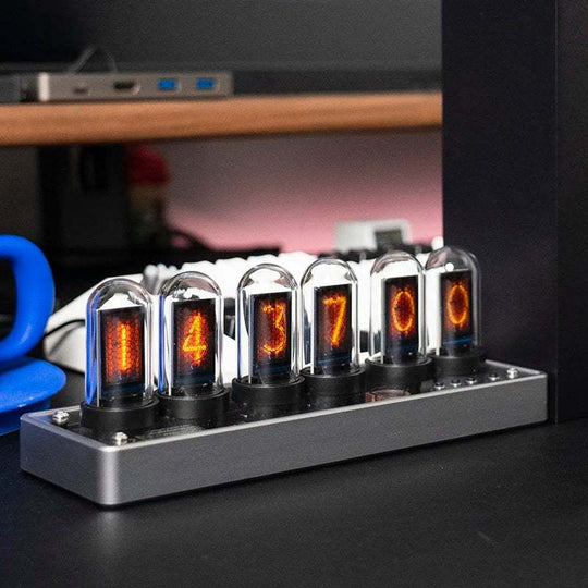 Colorful IPS Screen Nixie Tube Digital Alarm Clock: Retro USB Table Clock