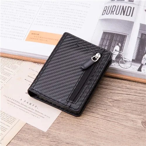 Security Meets Style: Metal Business Blocking Card Holder RFID Wallet with Soft Leather Touch