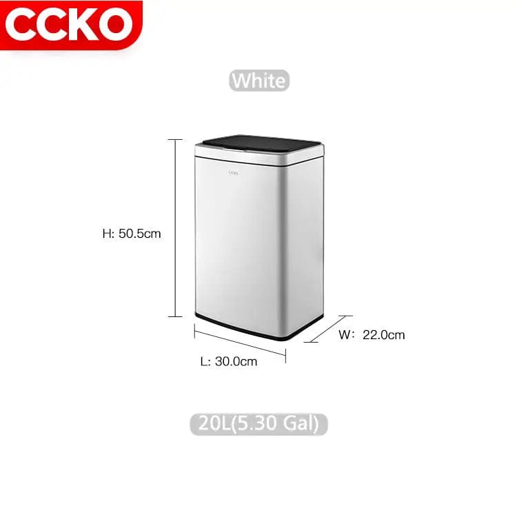 Luxury Redefined: 30L Gold Stainless Steel Smart Sensor Trash Can for Home, Hotel, and Restaurant