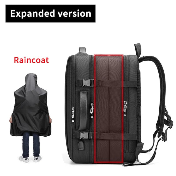 Innovative Business Companion: New Multifunction Large Capacity USB Raincoat Backpack for Men