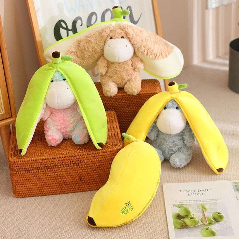 Donkey to Banana Transforming Plush Doll | Unique Fruit-Themed Soft Toy