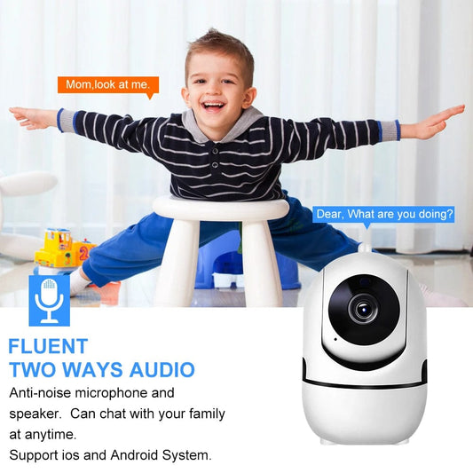 FHD 1080P WiFi Pet/Baby Monitoring Camera: Smart Tracking IP Surveillance
