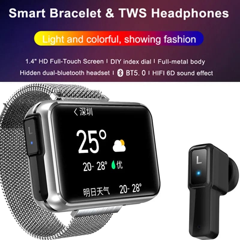 Fashion Meets Functionality: Bracelet TWS Headsets Smart Watch with 6D HIFI Music