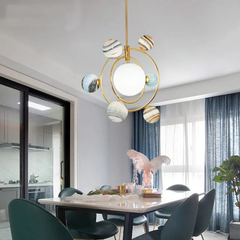 Glass Moon Pendant Ceiling Lamp - Modern Chandeliers for a Creative Living Space