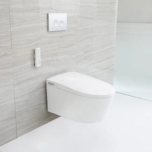 Smart Comfort: Embrace Luxury Living with the Ceramic Wall Hung Smart Toilet – 110V Edition