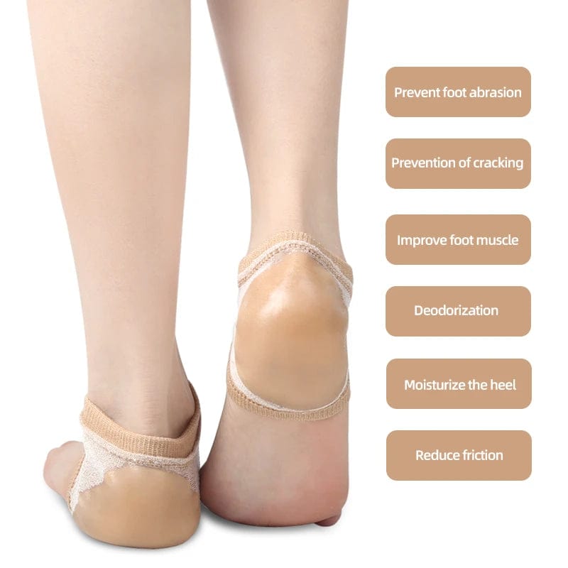 Heel Moisturizing Socks Open Toe Socks Cracked Gel Foot Toeless Heel Repair Heel Socks for Women Dry Hard Cracked Feet