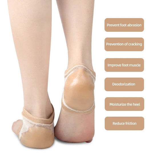 Heel Moisturizing Socks Open Toe Socks Cracked Gel Foot Toeless Heel Repair Heel Socks for Women Dry Hard Cracked Feet