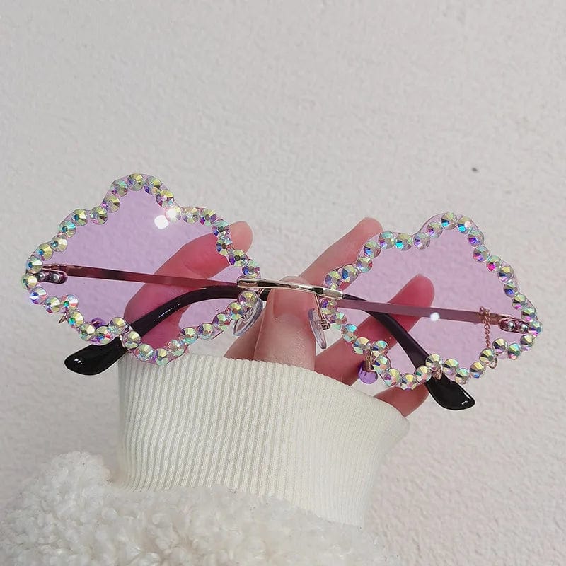 Luxury Trendy Cloud-Shaped Shades - Fashion Designer Rhinestone Sunglasses for Women