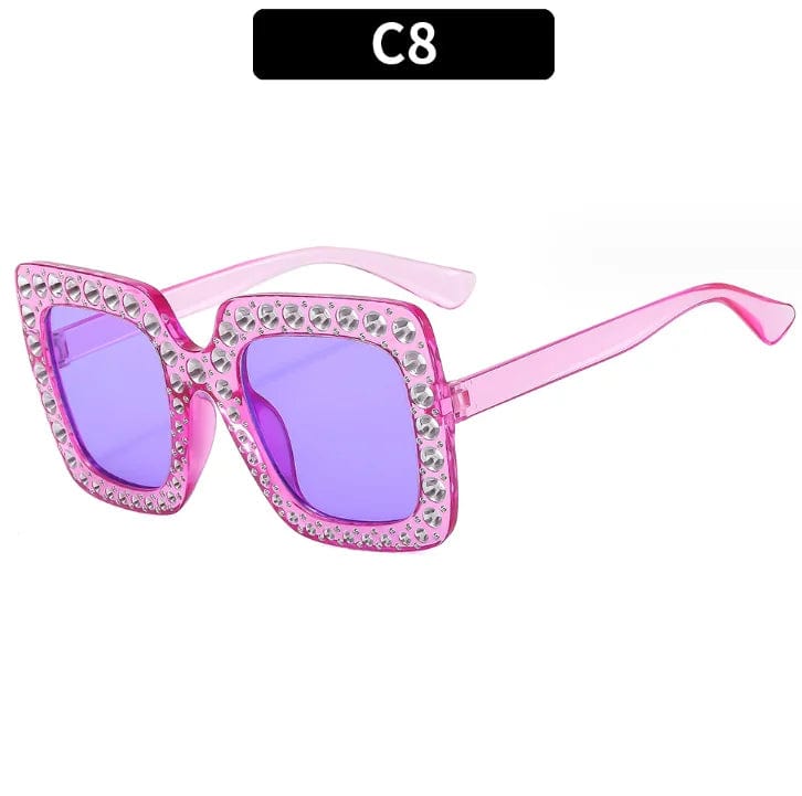 Luxury Oversize Retro Square Sunglasses with Rhinestone Bling: Newest Fashion for Women