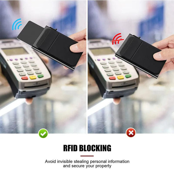 Minimalist Wallet RFID Blocking ID Credit Card Holder Metal Aluminum Business Card Wallet