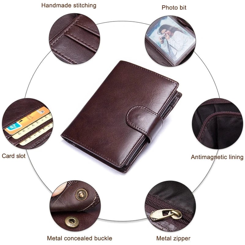 Elegance Redefined: Westal 9049 Custom Bifold Genuine Leather RFID Wallet for Men