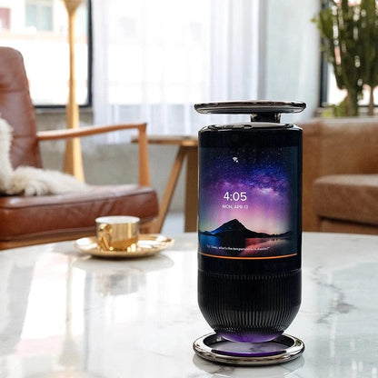 Alexa Speaker with AMOLED Display: Portable WiFi High-End LED Light, Curved Screen