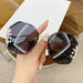 Latest Oval Sunglasses: Luxury Metal Square Frames with Diamond Lens Inlay for Women