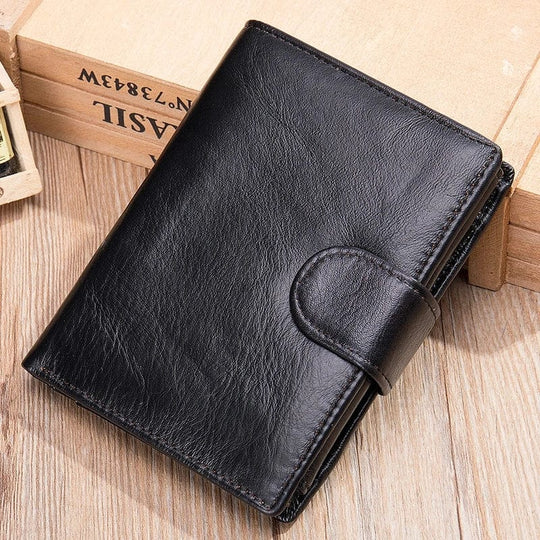 Elegance Redefined: Westal 9049 Custom Bifold Genuine Leather RFID Wallet for Men