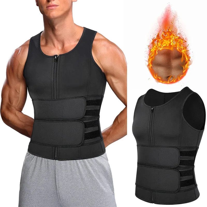 Maximize Your Workout: Men's Body Shaper Waist Trainer Sauna Vest for Abdomen Slimming and Fat Burn