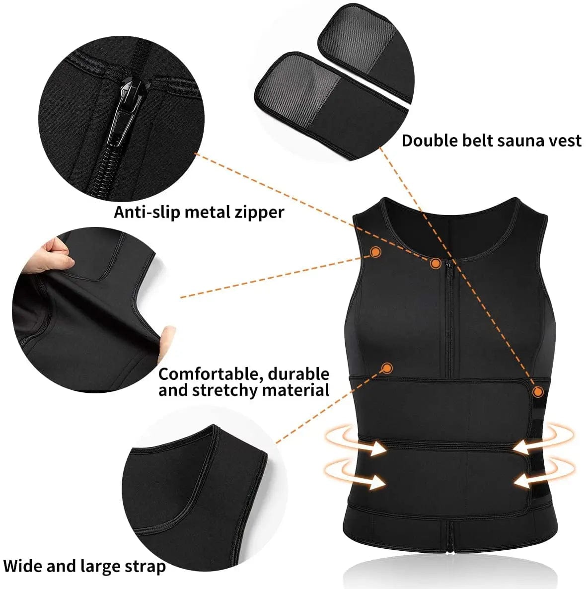 Maximize Your Workout: Men's Body Shaper Waist Trainer Sauna Vest for Abdomen Slimming and Fat Burn