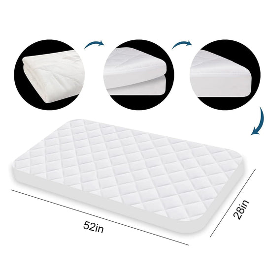 Breathable Quilted Cotton Terry Waterproof Bed Protector - Baby Crib Cot Fitted Sheets Mattress Pad Cover