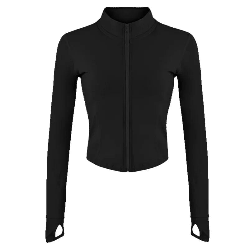 Chic Warmth: Unleash Style and Comfort with Zipper Long Sleeve Yoga Jackets for Women's Fitness