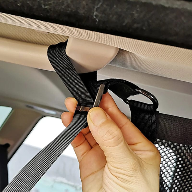 Maximize Storage with Style: Black Vehicle Ceiling Pocket Cargo Net - The Essential Car Organizer