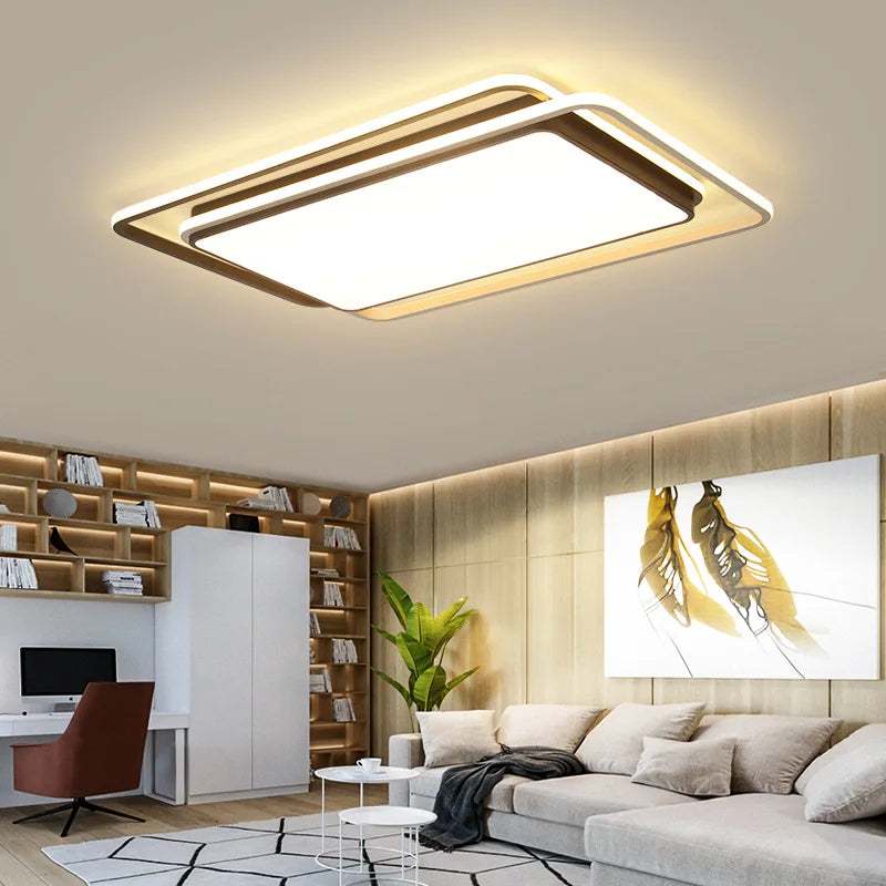 Clean Elegance: Living Room Ceiling Lights - Rectangular LED Lamp for Simple and Stylish Home Illumination