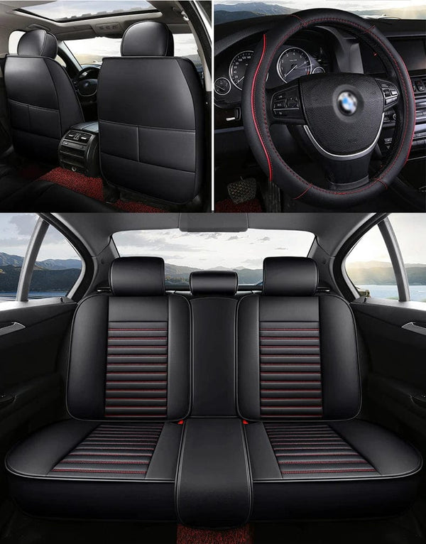 Enhance Your Drive: Universal PVC PU Leather Car Seat Covers for VW Golf in Elegant Black