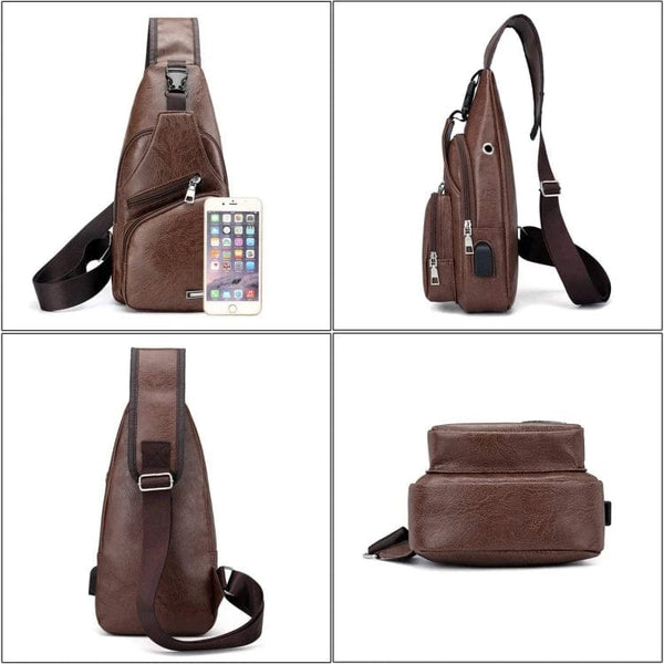 Durability Meets Style: Waterproof Leisure Shoulder Bag with USB Charging Port