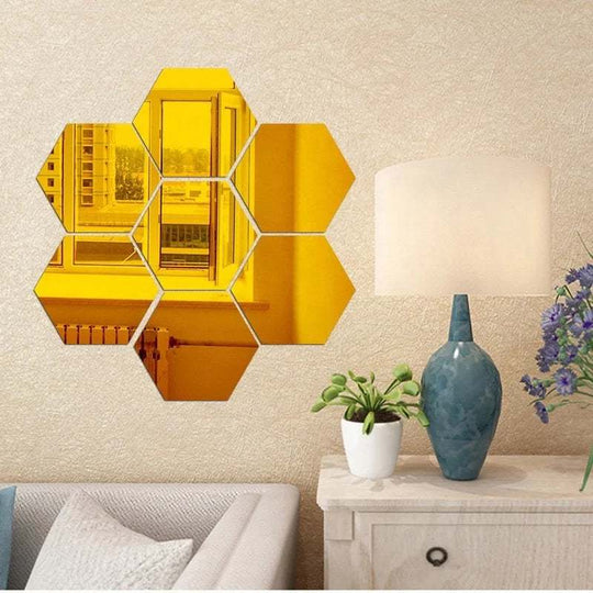 Mirror Magic: Creative Home Hexagon Mirror Wall Stickers for Artful Wall Decoration