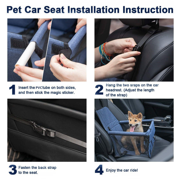 Travel Safely and Stylishly with Our Waterproof Portable Folding Pet Car Seat