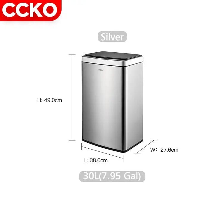 Luxury Redefined: 30L Gold Stainless Steel Smart Sensor Trash Can for Home, Hotel, and Restaurant