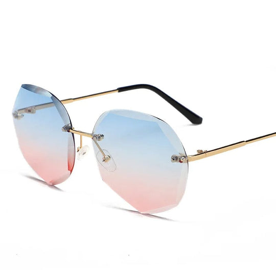 Stylish UV400 Oversized Rimless Sunglasses for Women - Trendy Fashion Eyewear