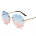 Stylish UV400 Oversized Rimless Sunglasses for Women - Trendy Fashion Eyewear