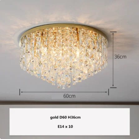 Luxurious Illumination: Round LED Ceiling Lamps - Crystal Luxury Lights for Bedrooms and Dining Rooms