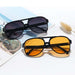 Italian Fashion Polarized Sunglasses with Yellow Lens: Pilot Style for Men and Women, Ideal for Driving and Fishing