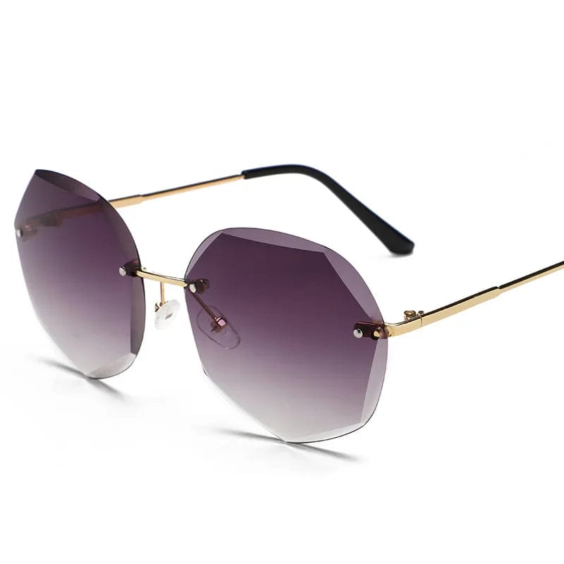 Stylish UV400 Oversized Rimless Sunglasses for Women - Trendy Fashion Eyewear