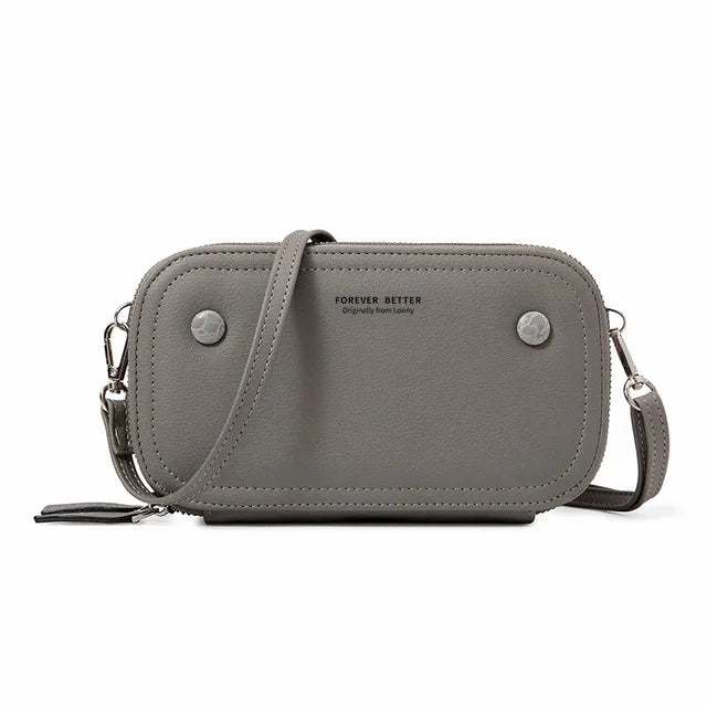 Compact Elegance: PU Leather Mobile Phone Shoulder Bag with Card Slots by Laudtec