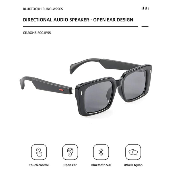 Smart Glasses with Touch Control: Audio Bluetooth Music Sunglasses for Women and Men
