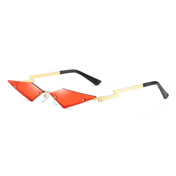 Fashion Rimless Cat Eye Sunglasses: Triangle UV400 Female Eyewear