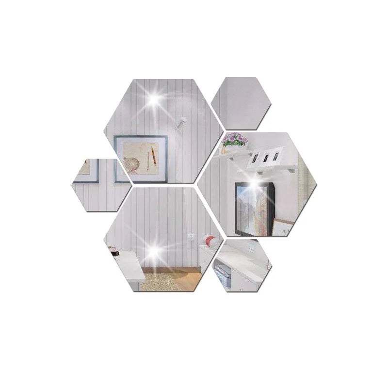 Mirror Magic: Creative Home Hexagon Mirror Wall Stickers for Artful Wall Decoration