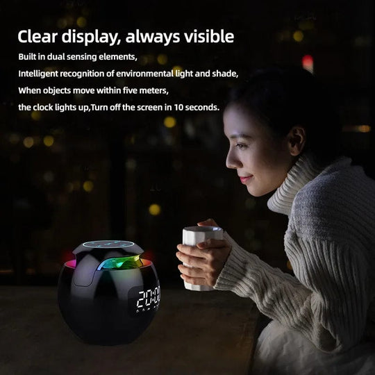 Portable Multifunctional Smart Mini Clock: Colorful Subwoofer Wireless Speaker