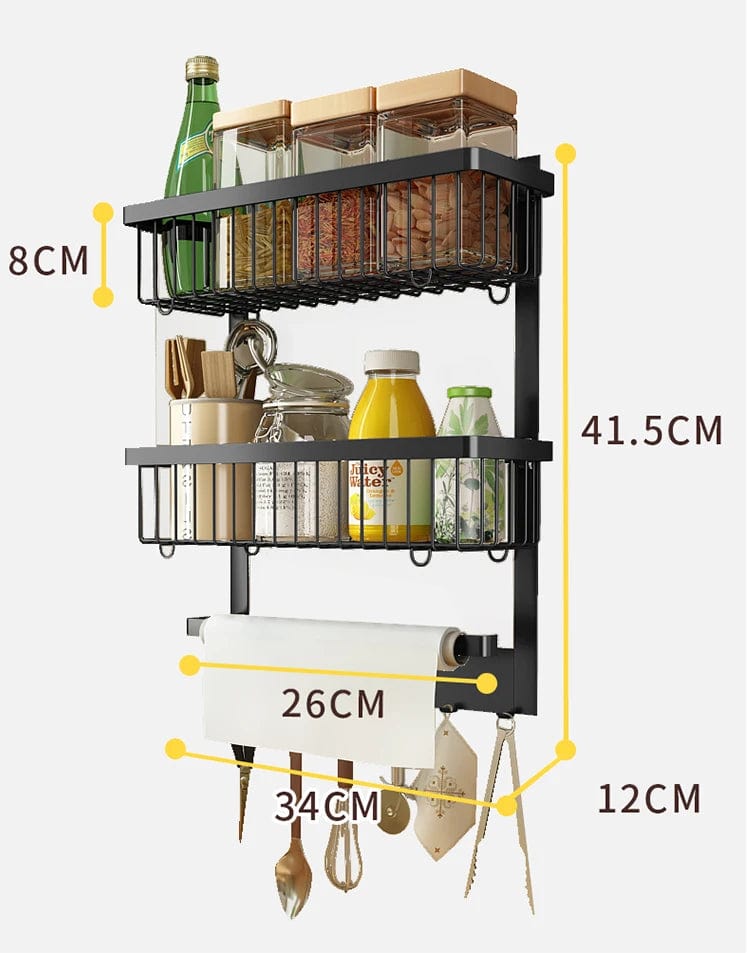 Effortless Organization: Wall-Mounted 2-Tier/3-Tier Foldable Storage Rack for a Stylish Kitchen