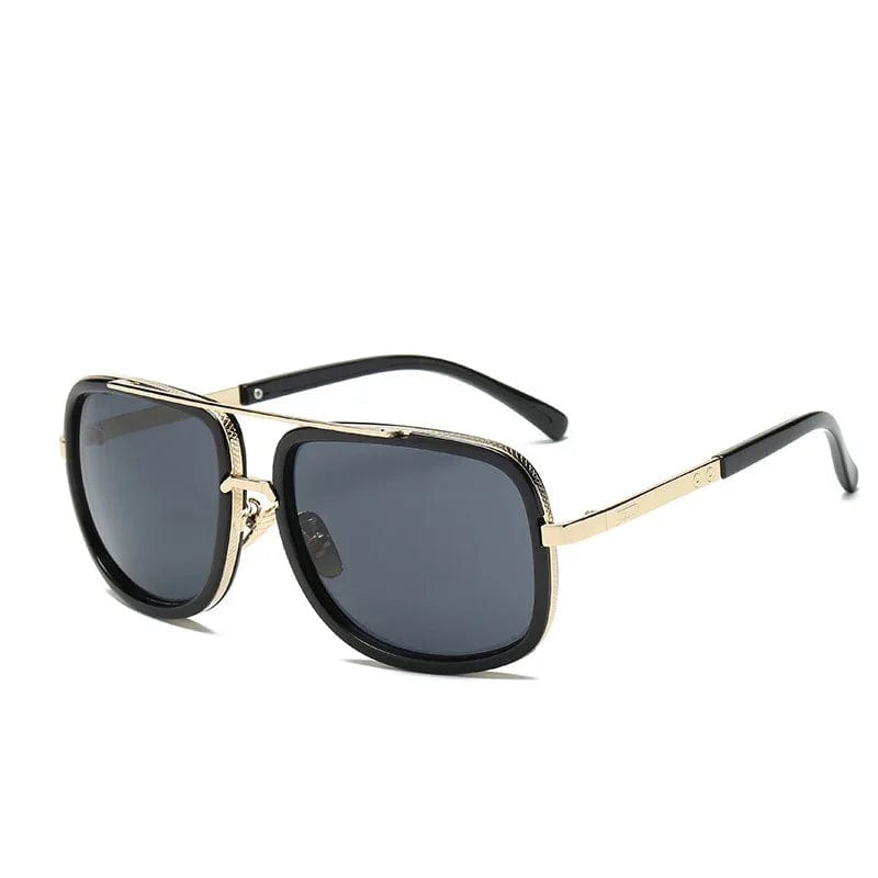 Fashion Designer Vintage Metal Frame Square Sunglasses for Men: Stylish Shades